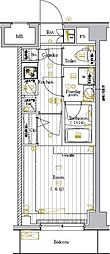 プレミアムキューブ大崎DUEX 3階1Kの間取り
