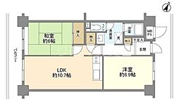 東急ドエルアルス久が原Ａ棟 2階2LDKの間取り