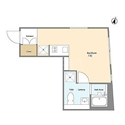 EXAM西小山 4階ワンルームの間取り