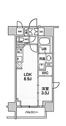 シーズンフラッツ大森ブライト 8階1LDKの間取り