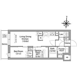 COMFORIALIV南品川 1SLDKの間取図画像