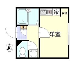 アーク西糀谷 ワンルームの間取図画像