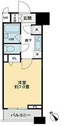 クロスレジデンス蒲田 1Kの間取図画像