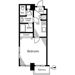 シルフィード東品川 1Kの間取図画像