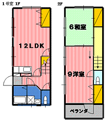ロイヤルハウスみつみII 1階2LDKの間取り