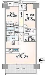 なかもずALLZウィズコート 2SLDKの間取図画像
