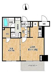 シティインデックス蕨 1LDKの間取図画像