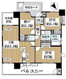 M'PLAZA東大阪ルーベンオーネ 2SLDKの間取図画像