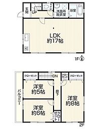 東大阪市御厨東1丁目　中古戸建 3LDKの間取り