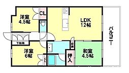 グランマークス久宝寺 3LDKの間取図画像