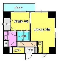 アウルスタイル神田町 1LDKの間取図画像
