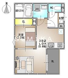 メゾンmiki 1LDKの間取図画像