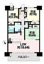 ポレスター稲永 3LDKの間取図画像