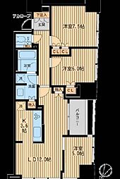 ザ神宮前レジデンス 8階3LDKの間取り