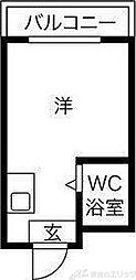 プレアール下新庄3 ワンルームの間取図画像