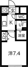 M.granz千里山 1Kの間取図画像