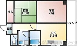ハイツロイヤル 2DKの間取図画像