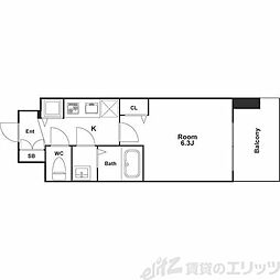 ADVANCE新大阪WESTGATE2 1Kの間取図画像