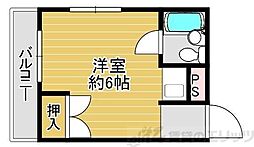 フェイズーリヴァ ワンルームの間取図画像