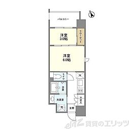 リビオメゾン西天満 2Kの間取図画像