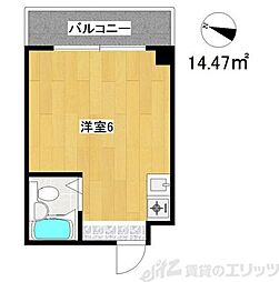 ジオナ柴島1 1Kの間取図画像