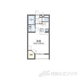 レオパレスエステートII 2階1Kの間取り