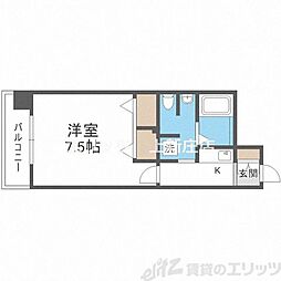 アスリート新大阪II 8階1Kの間取り