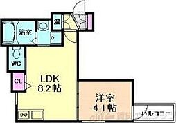 F asecia castor 3階1LDKの間取り