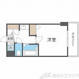 ストリーム江坂 1Kの間取図画像