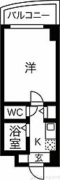 フローライト関大前 1Kの間取図画像