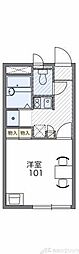 レオパレスイクセン3 1Kの間取図画像