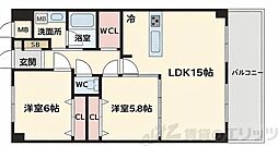 INFINI12江坂ガーデン 2LDKの間取図画像