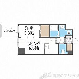 HS梅田EAST 1DKの間取図画像
