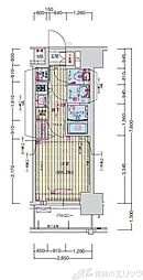 プレサンス扇町駅前 1Kの間取図画像