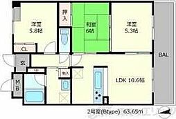 ハイネスオーミ 3LDKの間取図画像