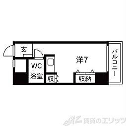 レバンガAP新大阪イースト ワンルームの間取図画像
