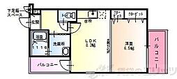 くすのきアパートメント1 1LDKの間取図画像