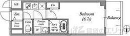 MAXIVCROS江坂 1Kの間取図画像