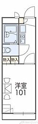 レオパレス南平台 2階1Kの間取り