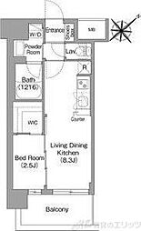 コンフォリア・リヴ淡路 4階1LDKの間取り