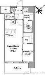 コンフォリア・リヴ淡路 6階1LDKの間取り