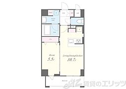 ハピネスガーデン新大阪 1LDKの間取図画像