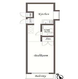 プレール新板橋 1Kの間取図画像