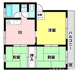 木曽川コーポラス 3DKの間取図画像