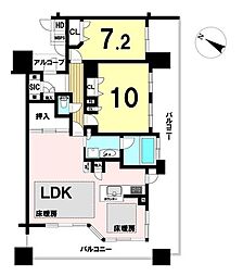 ライオンズ一宮ブライトマークス 2LDKの間取図画像