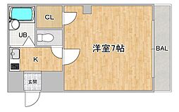 ジュネス・永和 ワンルームの間取図画像