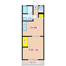 (株)ロックス塩鶴ハイツ 1DKの間取図画像