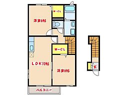 セレーノA 2LDKの間取図画像
