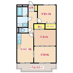 ビラージュ平佐 3DKの間取図画像