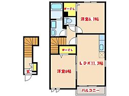 ノースプラシャーンティ 2LDKの間取図画像
